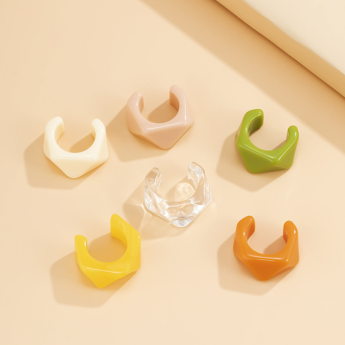Wholesale Candy Color Acrylic Plain Hoop Ring
